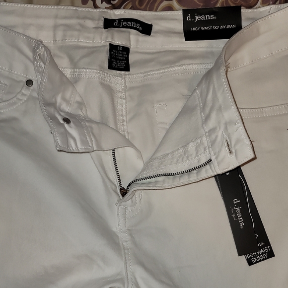d. jeans Crisp White High Waist Skinny Denim Pants Sz: 16 NWT - Picture 8 of 8